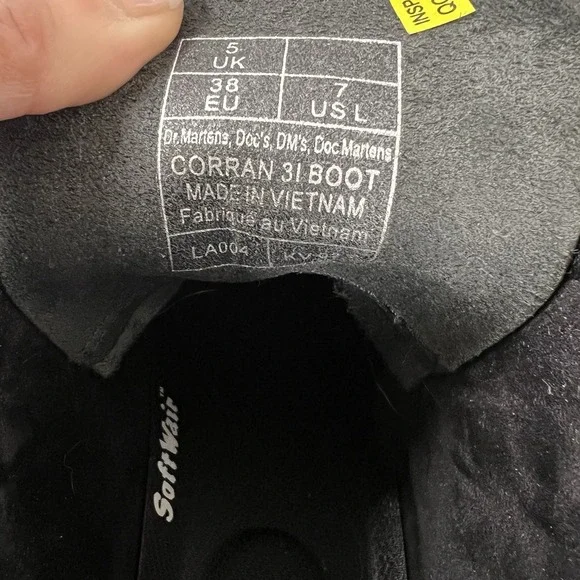 NEW Dr. Martens Black Combat Corran Chunky Platform Heeled Boots Gothic Size 7 - Picture 8 of 9